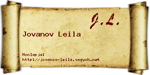 Jovanov Leila névjegykártya